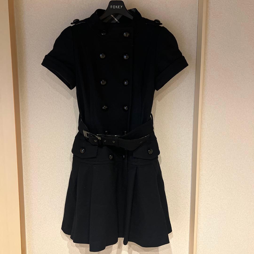 BURBERRY BLUE LABEL黒 半袖 ミニワンピース ベルト付き