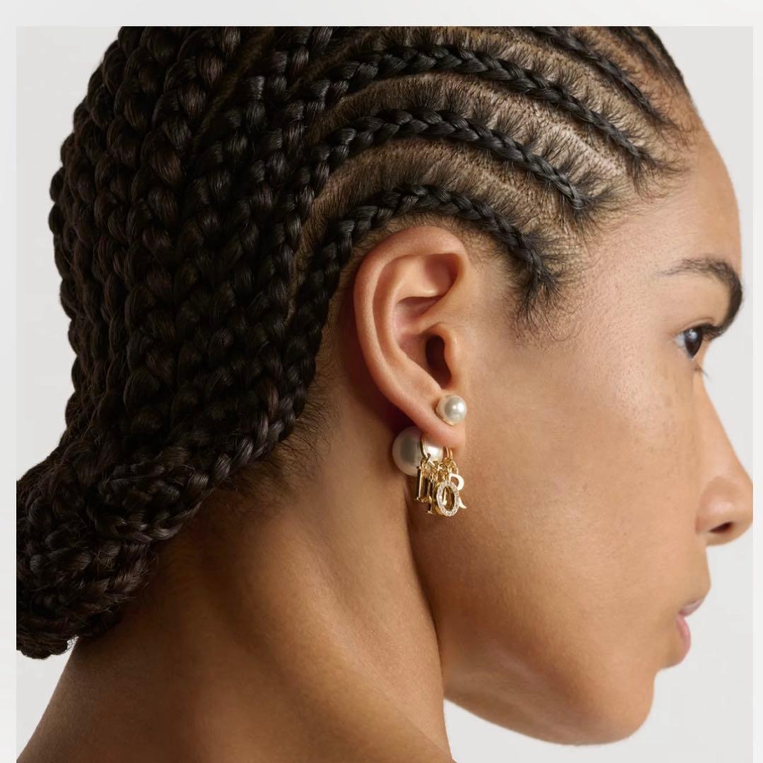 Christian Dior ピアス トライバル パールストーン片耳No.543