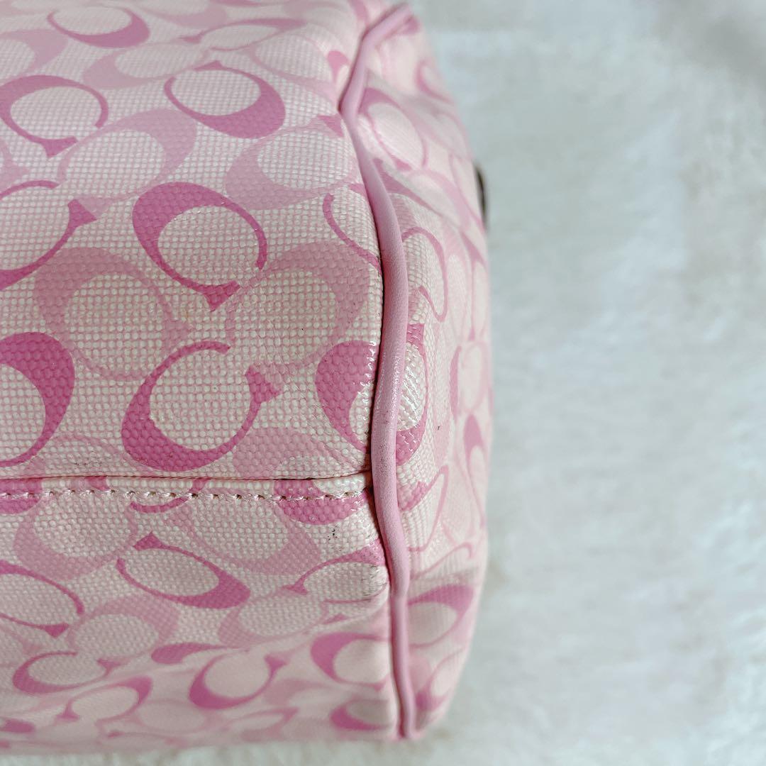 【美品】 COACH コーチ ハンドバッグ ミニボストン ピンク 17154
