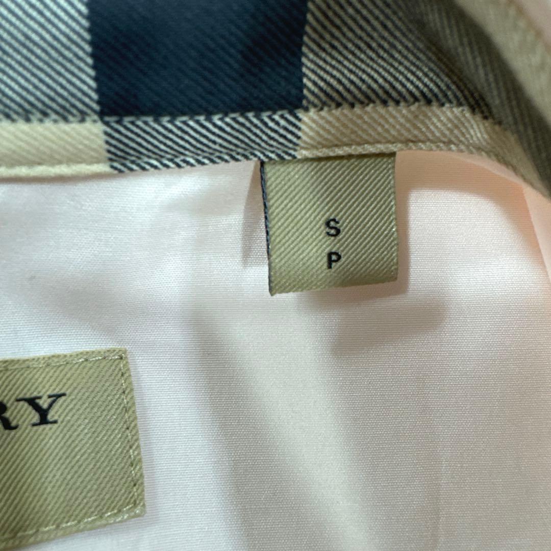 BURBERRY バーバリー 長袖 シャツ ピンク 内ノバチェック 刺繍ロゴ S