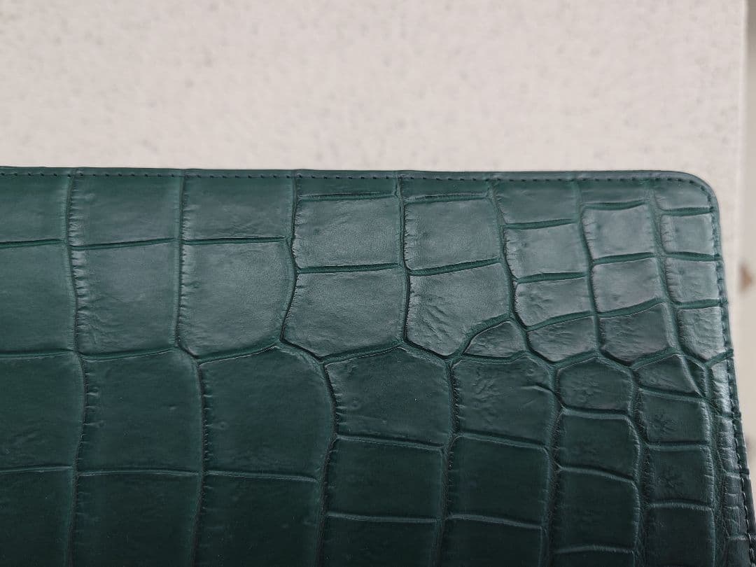 新品　本皮　クロコダイル　長財布　緑　グリーン