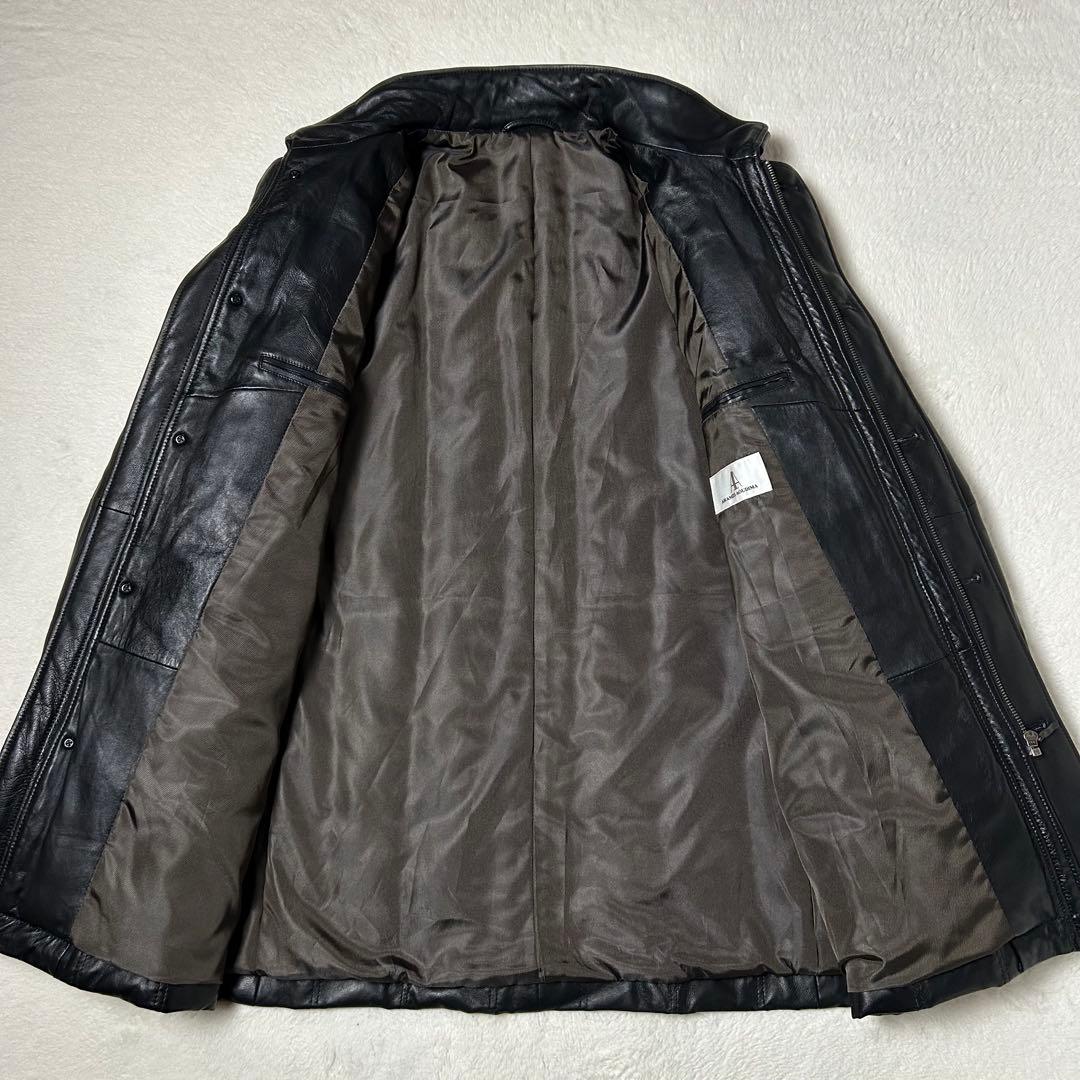 美品✨ ヴィンテージ レザーダウンコート ラムレザー 羊革 黒