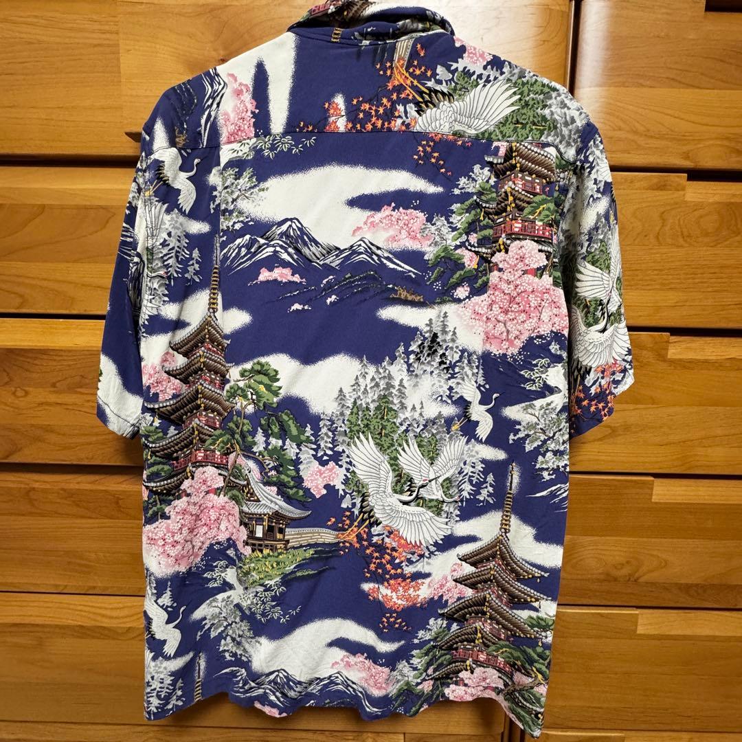 東洋 SUN SURF Hawaiian レーヨン 和柄 アロハシャツ M
