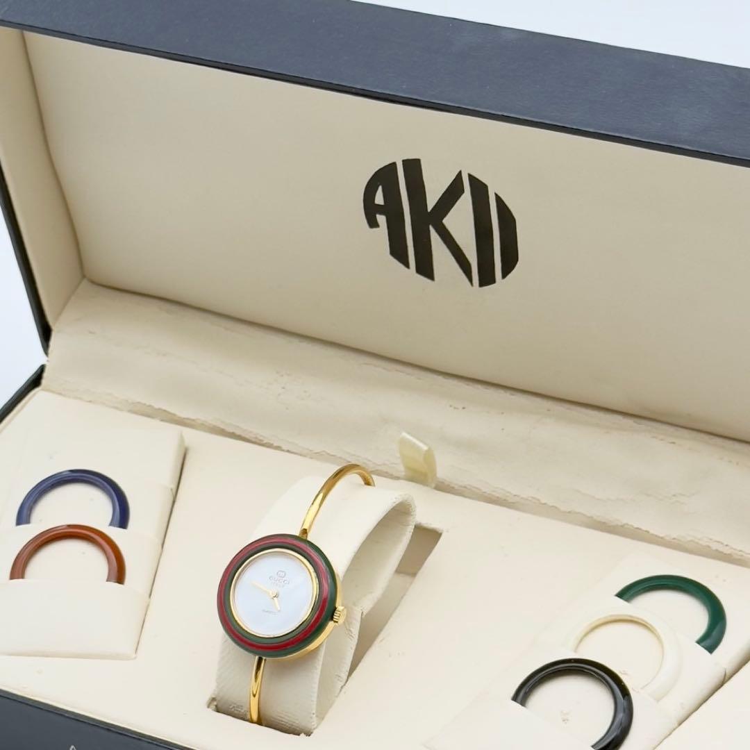 GUCCI チェンジベゼル 腕時計 クォーツ　レディースゴールド　全6色