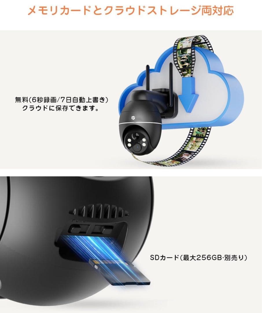 800万画素 4K ソーラーパネル防犯カメラ屋外 監視カメラ 屋外 ワイヤレス