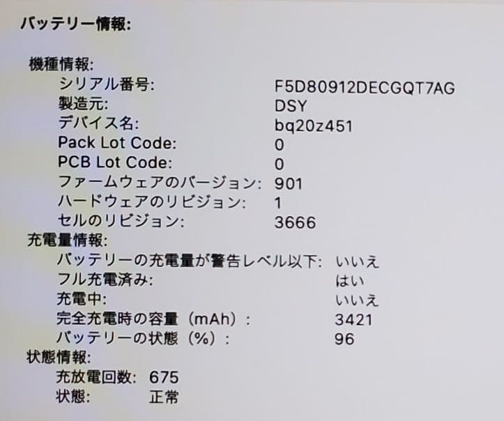 MacBook Pro13 2017年 8GB 256GB A1708