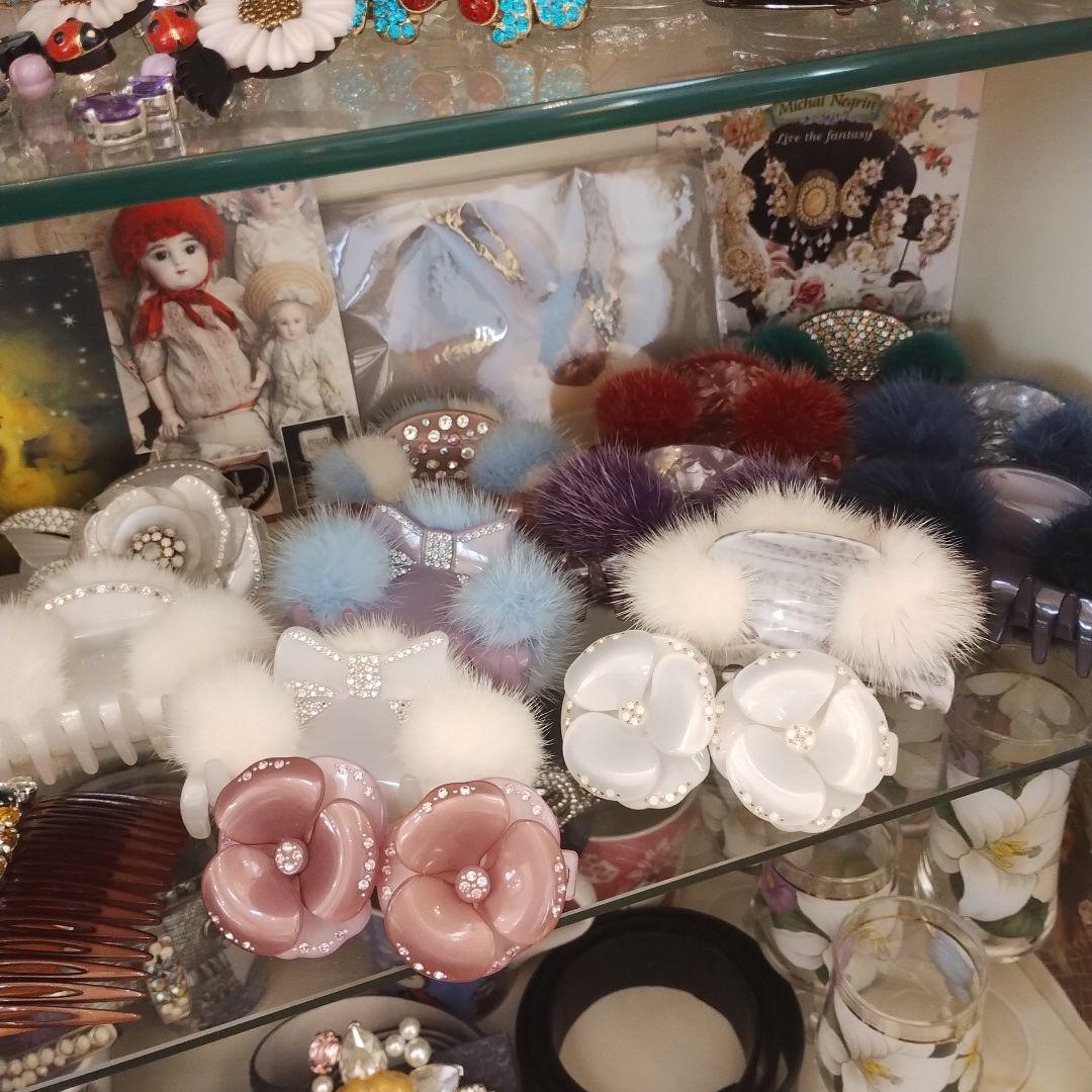 ②ー1 入手困難➠➠アレクサンドルドゥパリスワロフスキーパープル双子カメリア