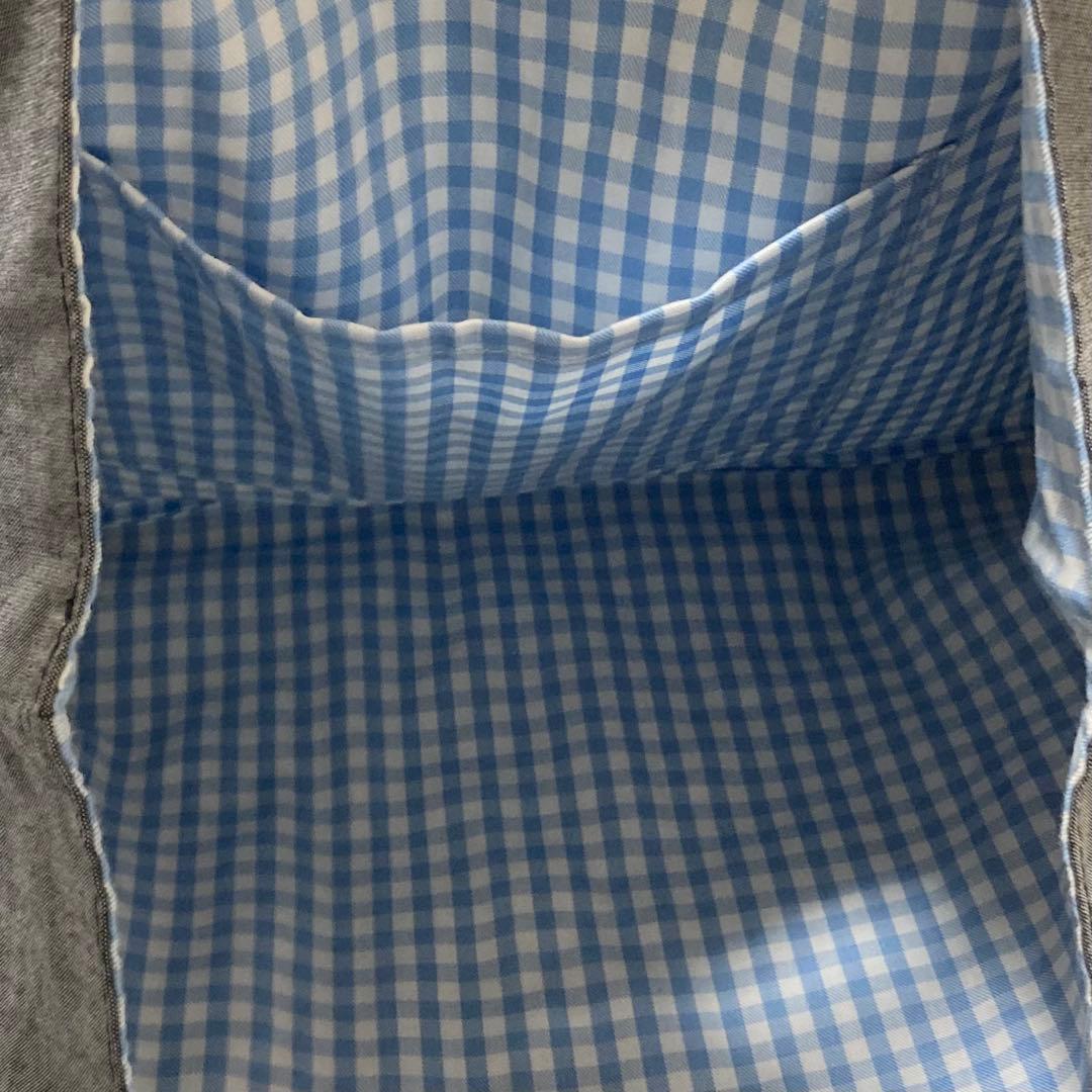 未使用に近い♡ ファミリア ANA レッスンバッグ 刺繍 くま 飛行機 グレー