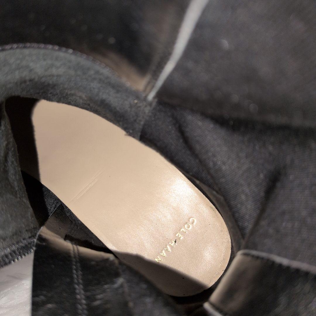 【未使用級】コールハーン　ロングブーツ　黒　24cm ジョッキーブーツ　レザー