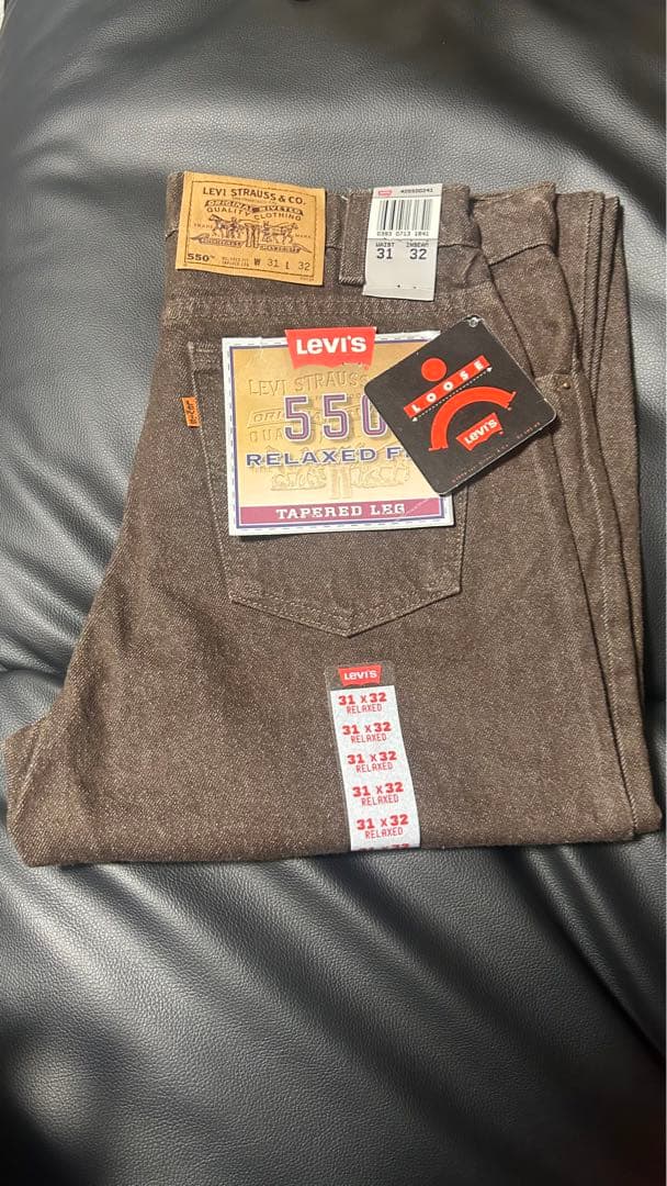 Levis デッドストック 550 ブラウン W31 L32 オレンジタブ