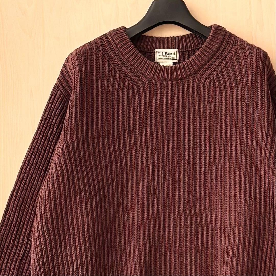 渋いカラー　エルエルビーン　肉厚　コットンニット　リブニット　メランジ