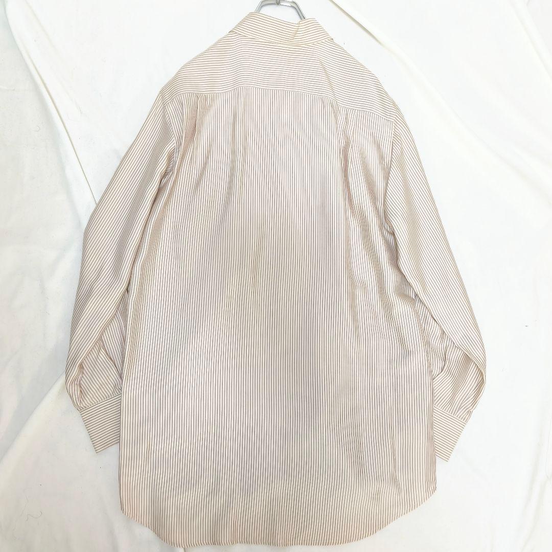 美品✨ロロピアーナ シルク100% ストライプシャツ ベージュ M