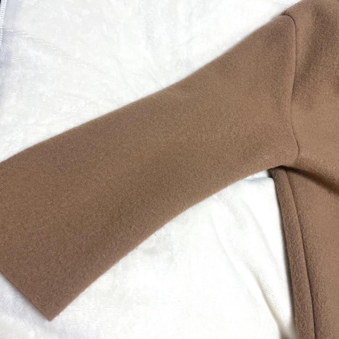 ヨシエ　イナバ　ミドル丈　コート　毛　ベージュ　フード