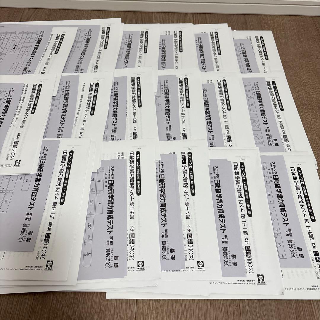 2025年度　日能研　6年　前期　育成テスト 17回分