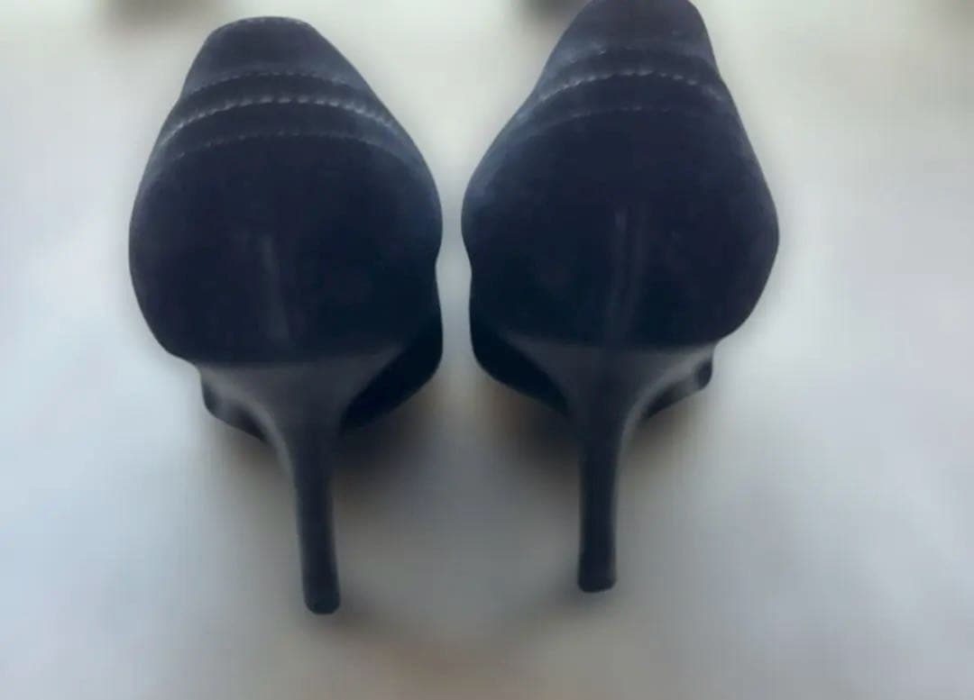 CHANEL シャネル ココマーク パンプス 黒 スエード ピンヒール 36.5