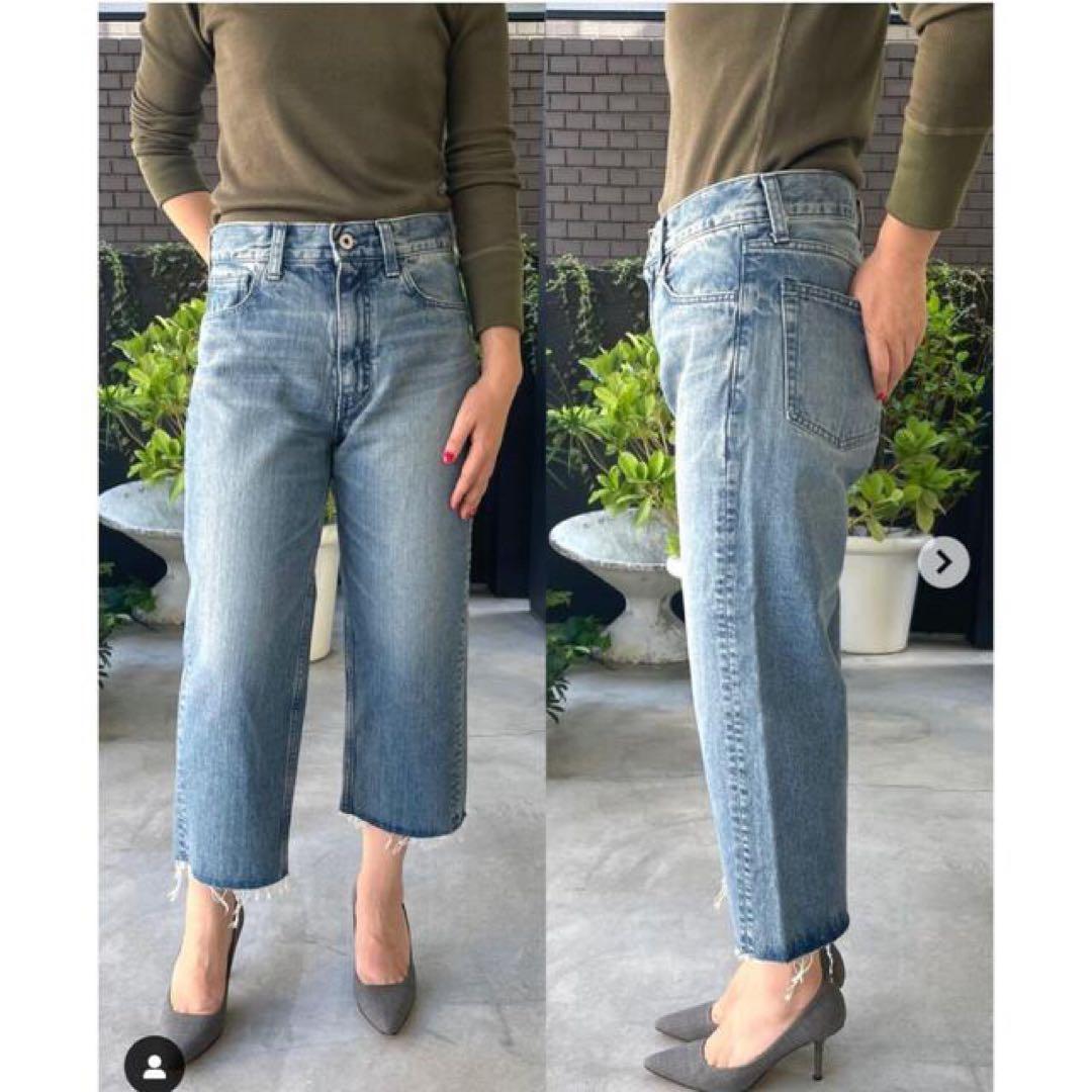 美品 MADISONBLUE クロップド デニムパンツ カットオフ M