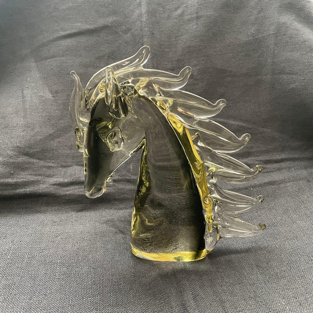 Murano Glass ムラーノガラス ベネチア 馬 胸像 置物 レア