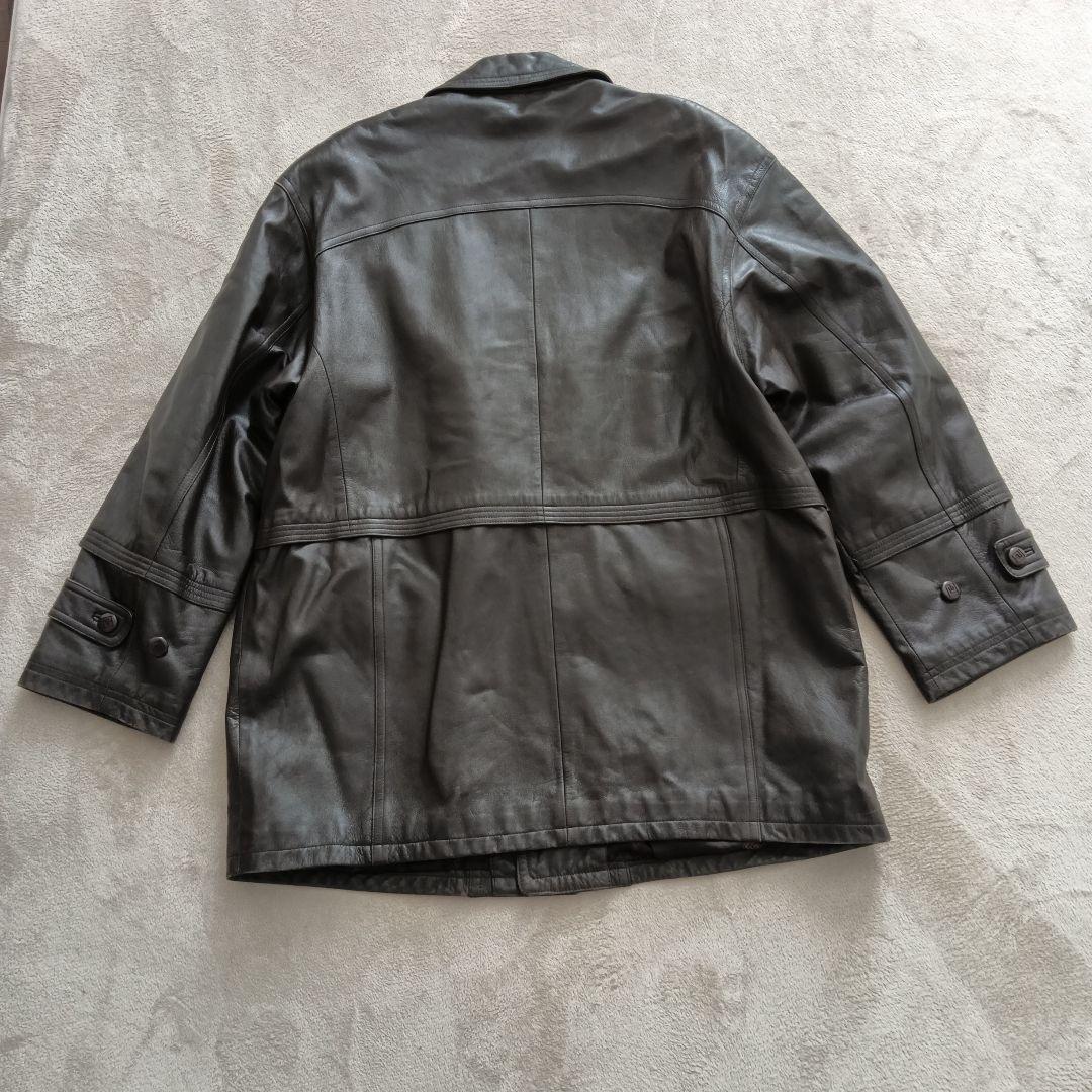 ピエールバルマン　ラムレザーコート ヴィンテージ　ブラウン　サイズLL