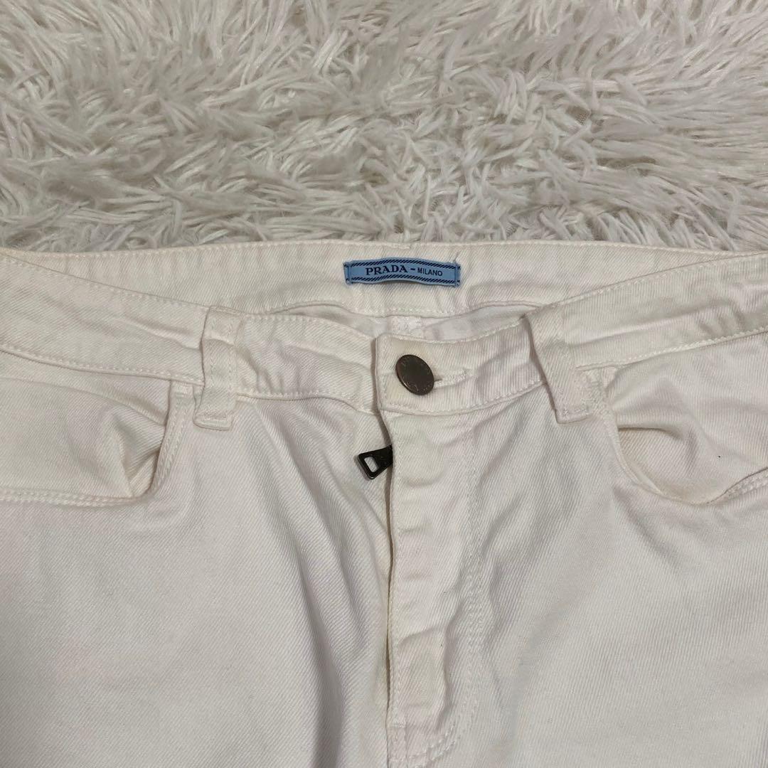 PRADA ストレートパンツ アイボリー 26 上品 キレイめ 着回し