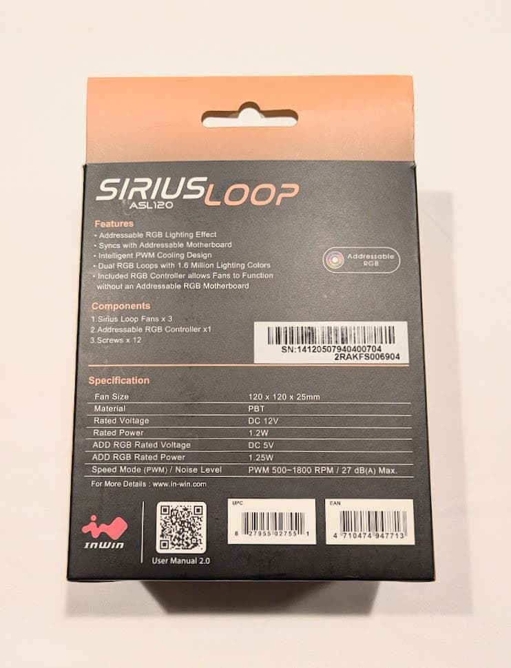 inwin SIRIUS LOOP ASL120 mm ARGBファン 自作PC