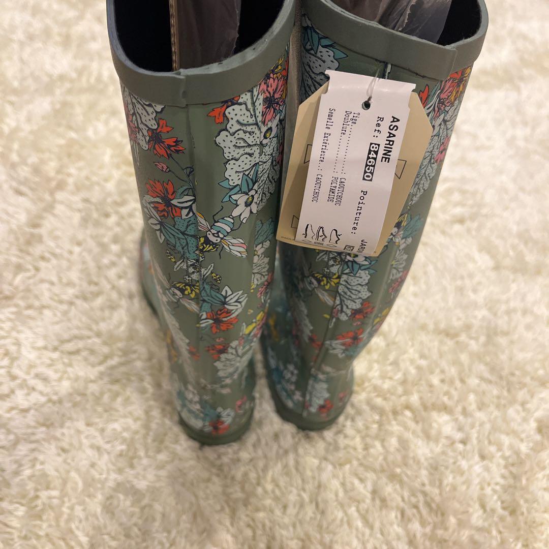 新品タグ付き PAUL & JOE AIGLEコラボ 花柄長靴 レインシューズ