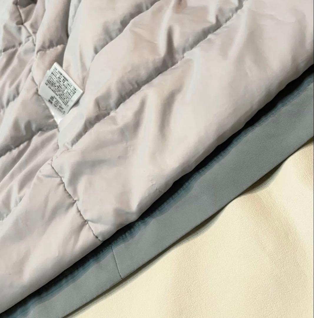 極美品UNTITLED水色フード付きホワイトダックダウンロングコートXL ~3L