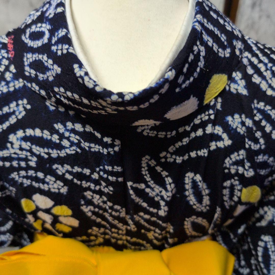 はな様ご購入有松絞り　向日葵の様な柄行 　ひろ衿
