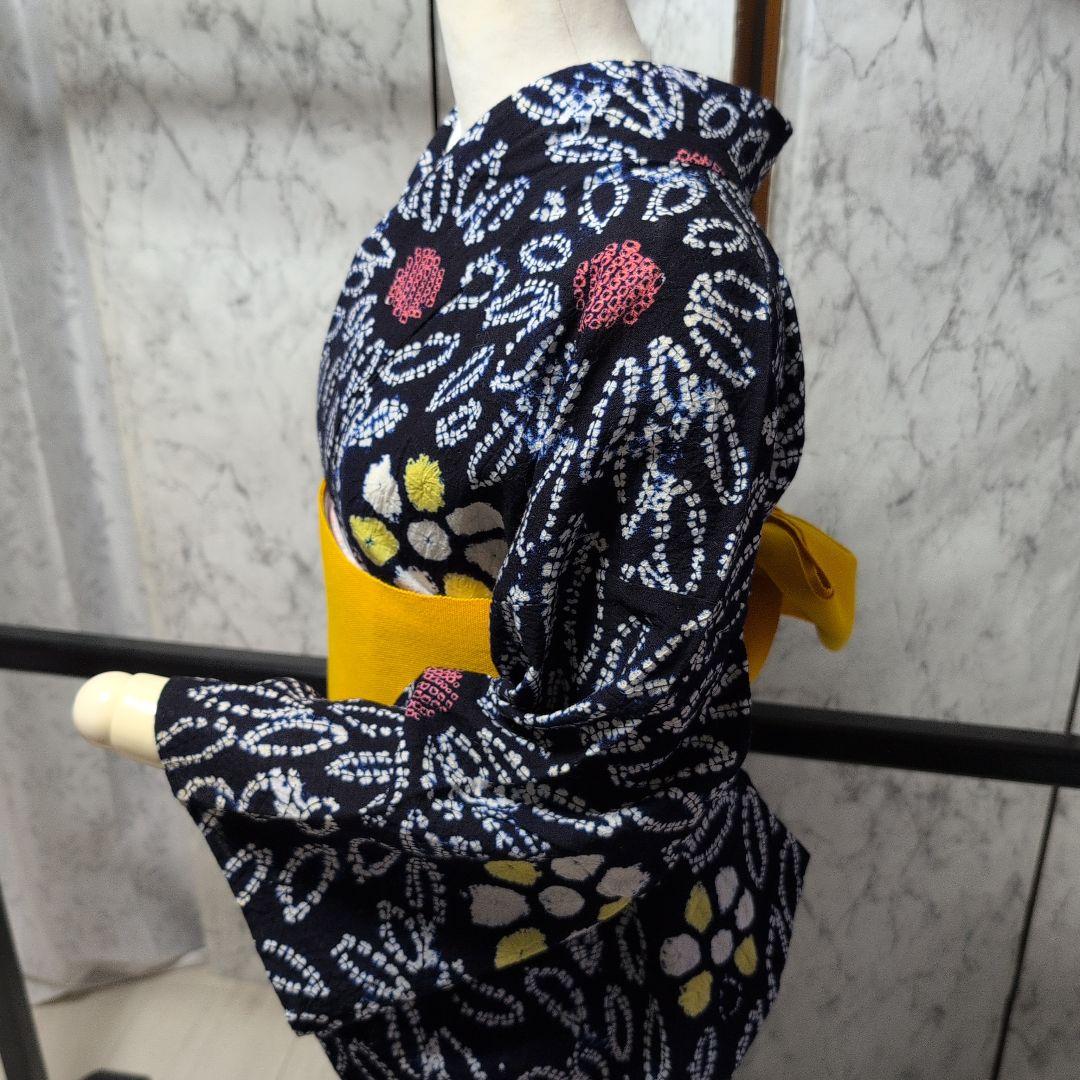 はな様ご購入有松絞り　向日葵の様な柄行 　ひろ衿