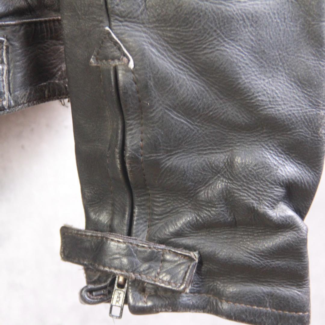 SP古着 レザーライダース ７０’s XL ユーロ古着 オランダ製 ダブル本革.