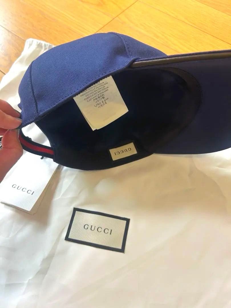 【ノックス】GUCCI キャップ　ネイビーS