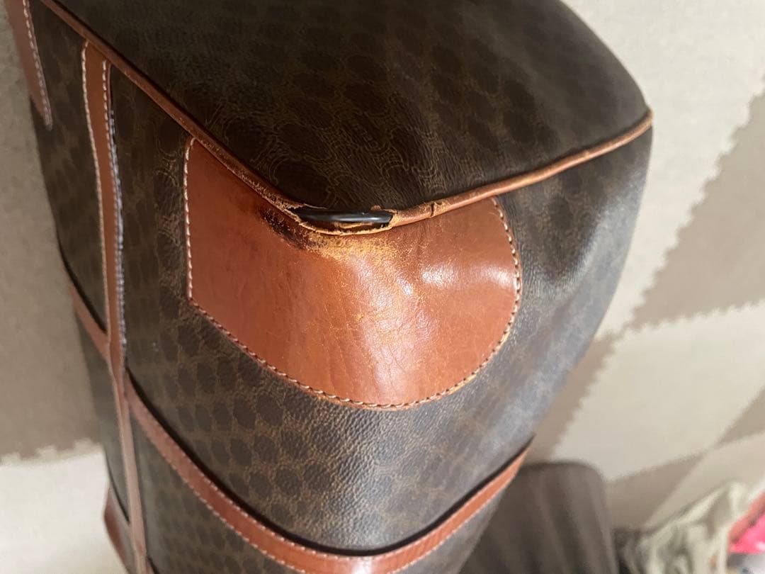 CELINE ブラウンレザーダッフルバッグ