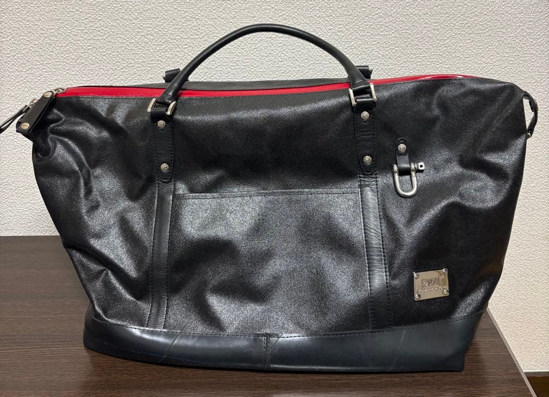 SEAL × 森野帆布 コラボ 2way トラベルボストンバッグ　防水レッド