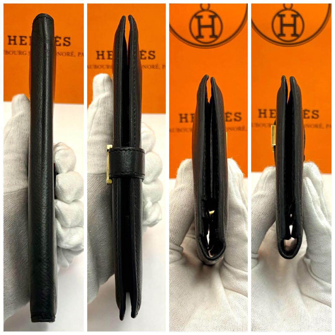極美品✨大赤字の最終限界価格❣️エルメス　べアン　ブラック　ゴールド金具