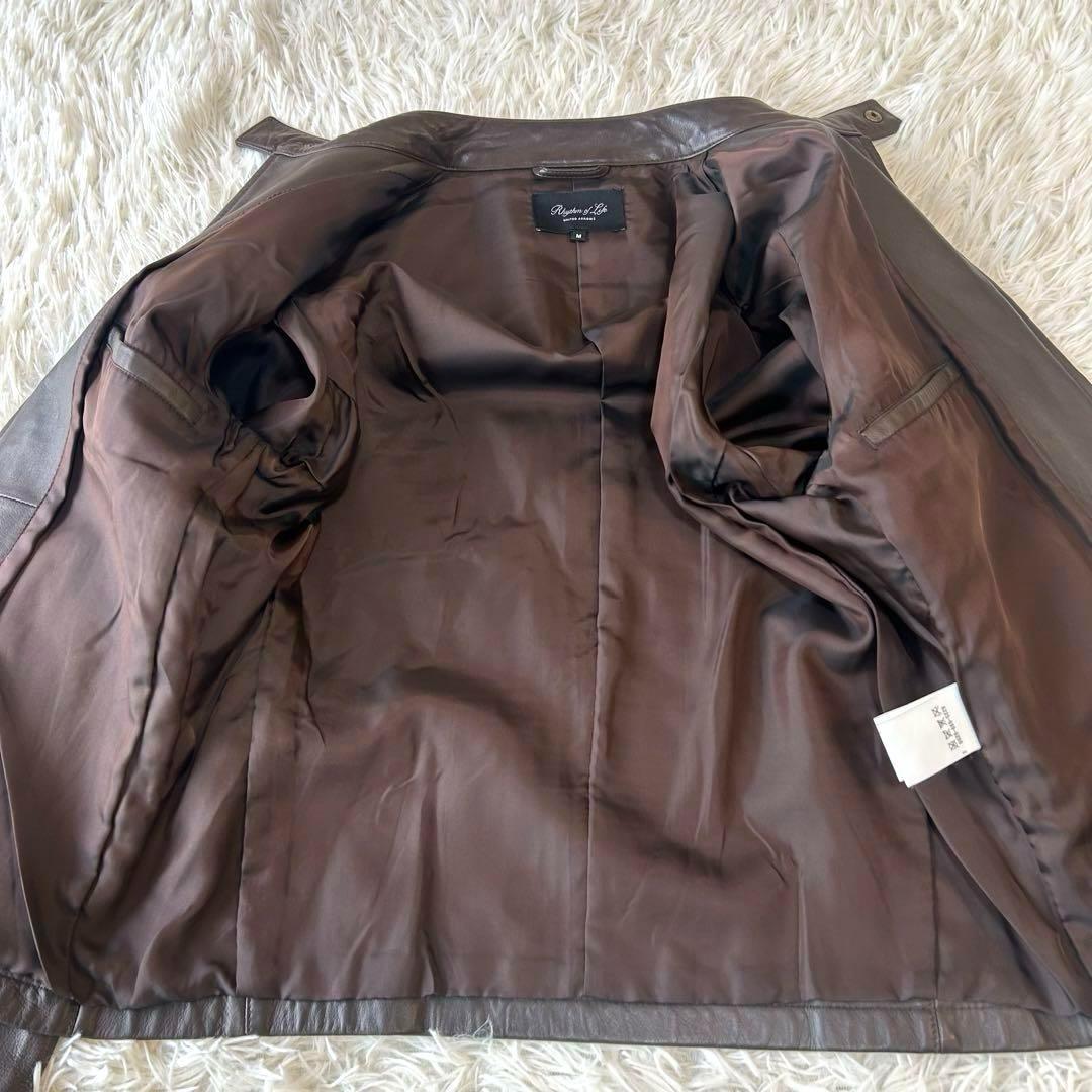 美品　ユナイテッドアローズ ラムレザー羊革　シングルライダースジャケット　M