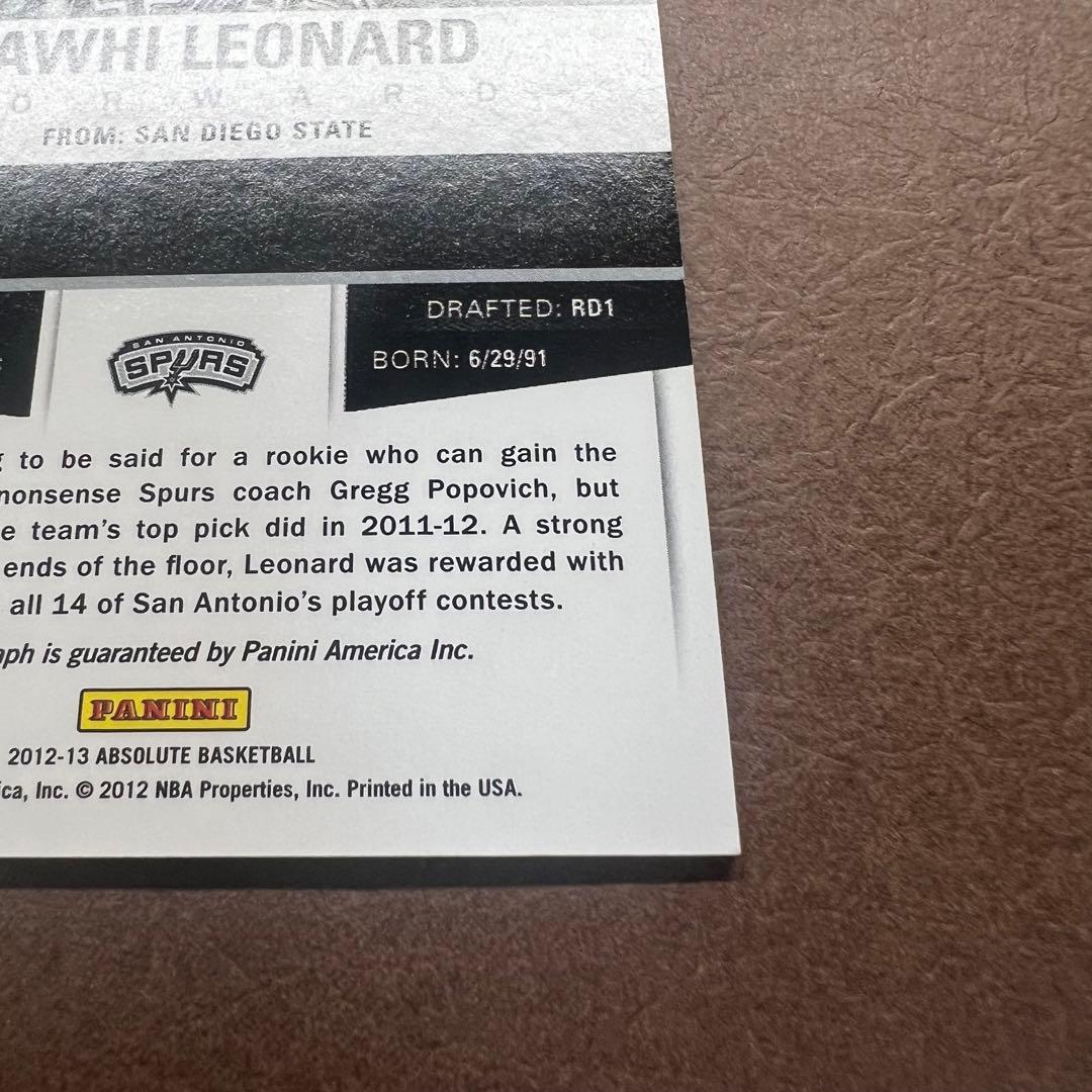 2012-13 Panini カワイ レナード ルーキー 直筆サインカード RC