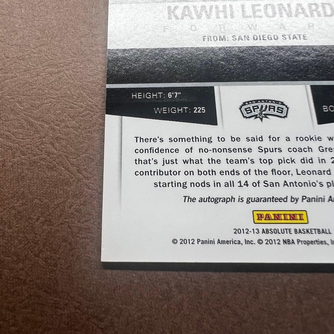 2012-13 Panini カワイ レナード ルーキー 直筆サインカード RC