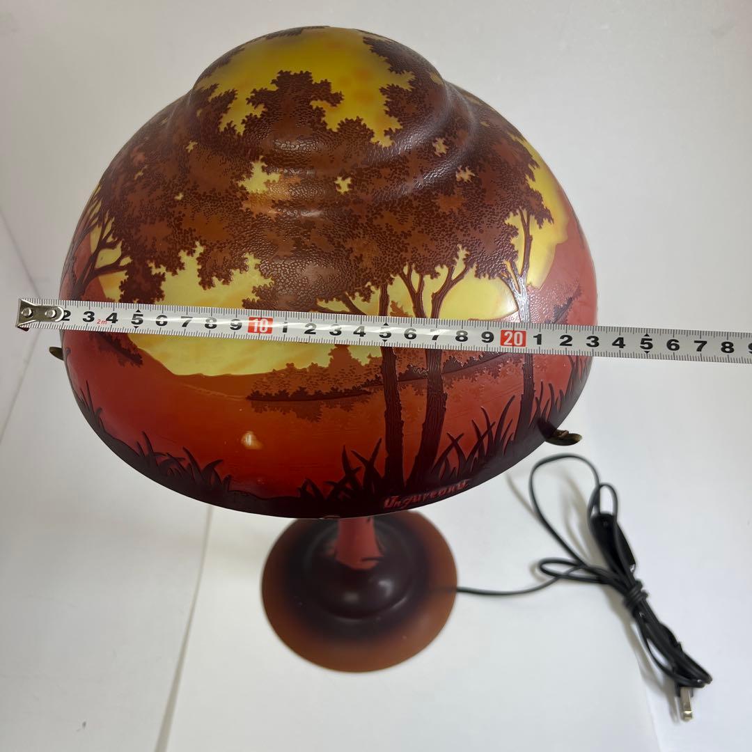 Ungureanu 湖水風景文　酸化腐食彫　大ランプ　高さ46㎝化粧共箱トヒルサ