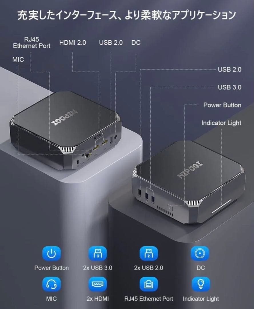 高速動作mini pc n100最大3.4GHz 8GBDDR4 256GB