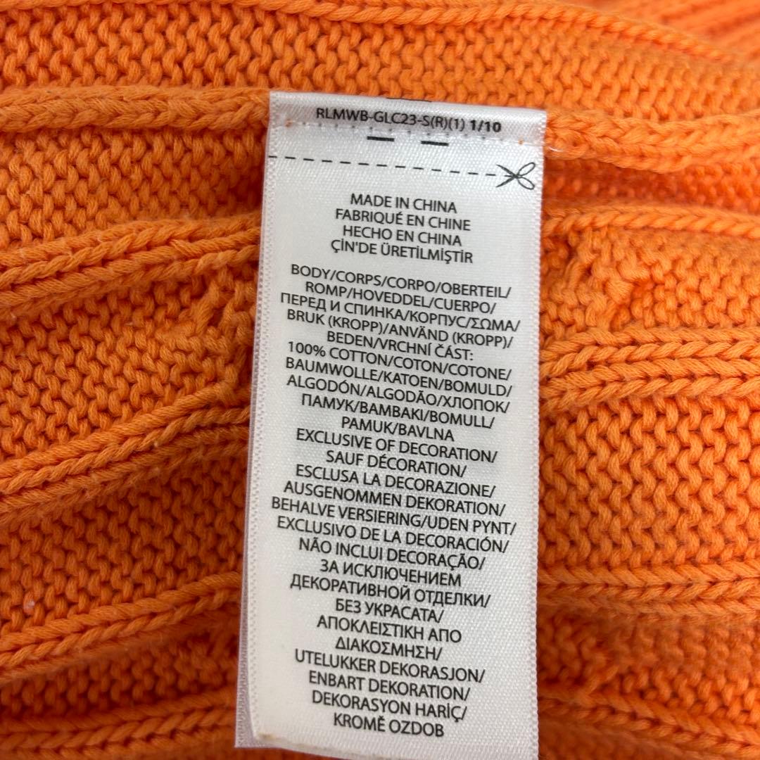 ★美品★POLO RALPH LAUREN 現行 QR オレンジ ケーブルニット