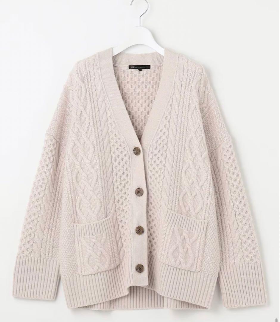 23区 ウールカシミヤ アランパターン カーディガン ¥29,700 サイズ38