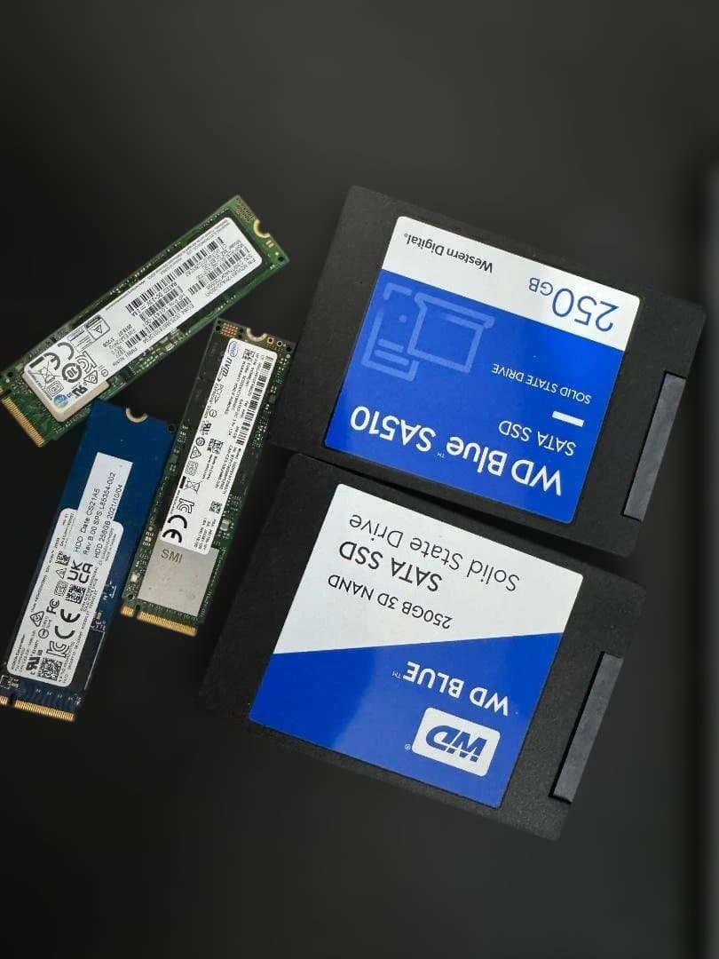 SSDまとめ売り 5点(NVMe512/256GB/SATA 250GB×2)