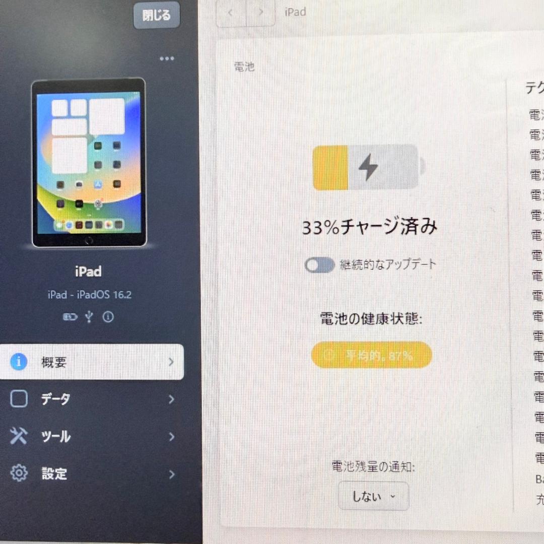 ①iPad　本体　第7世代　128GB　WiFi+Cellularモデル　箱付き