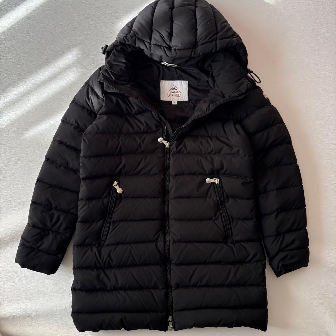 高級ダウン＊ピレネックス スプートニック ロング ソフト 黒 36