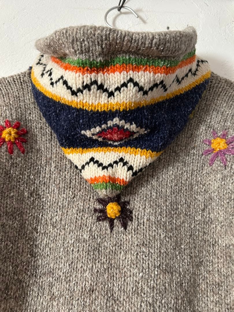 エグアドル　ニット　フードパーカー　itimi toro otoe