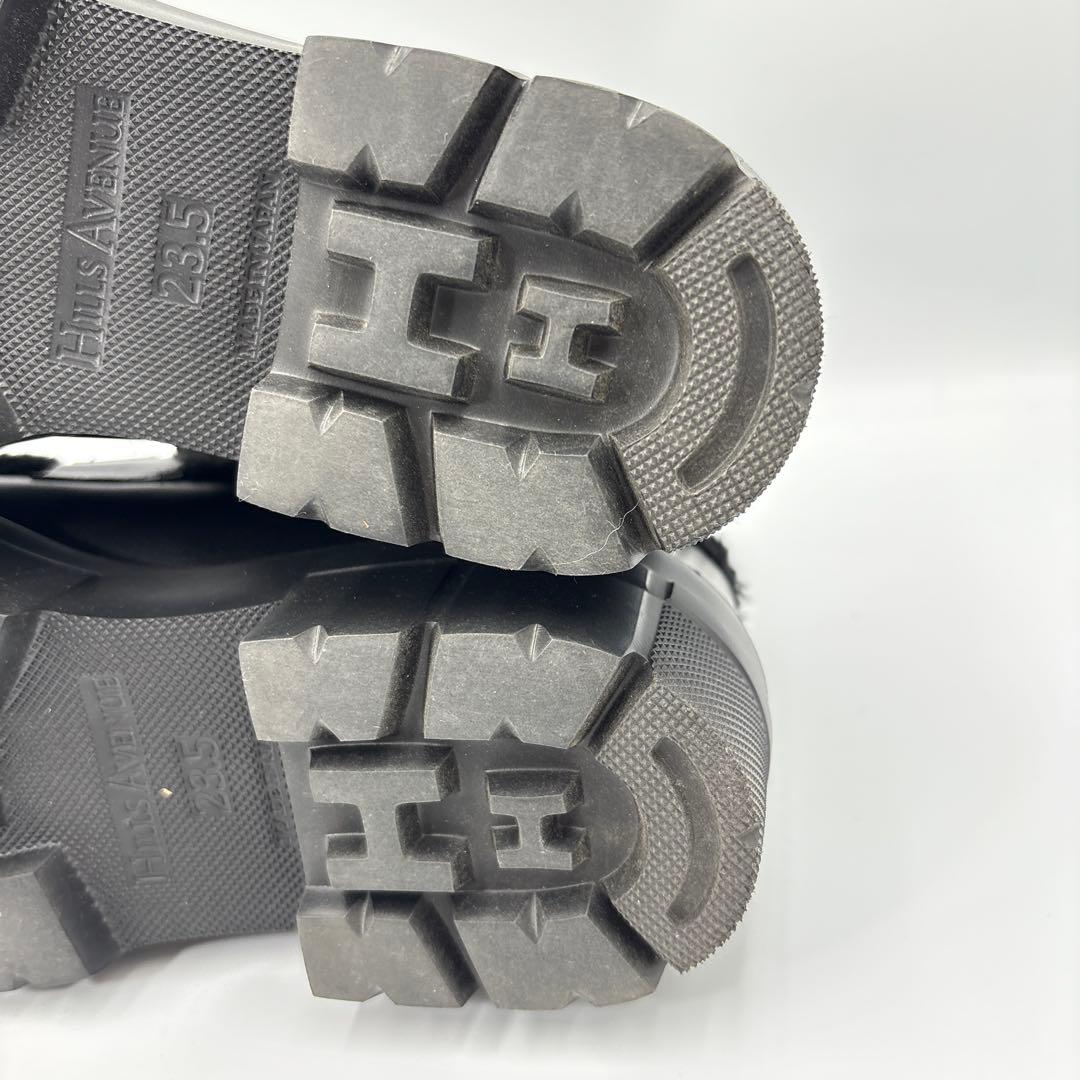 【未使用級】ヒルズアベニュー 厚底ローファー ムートン ボア チェーン 23.5