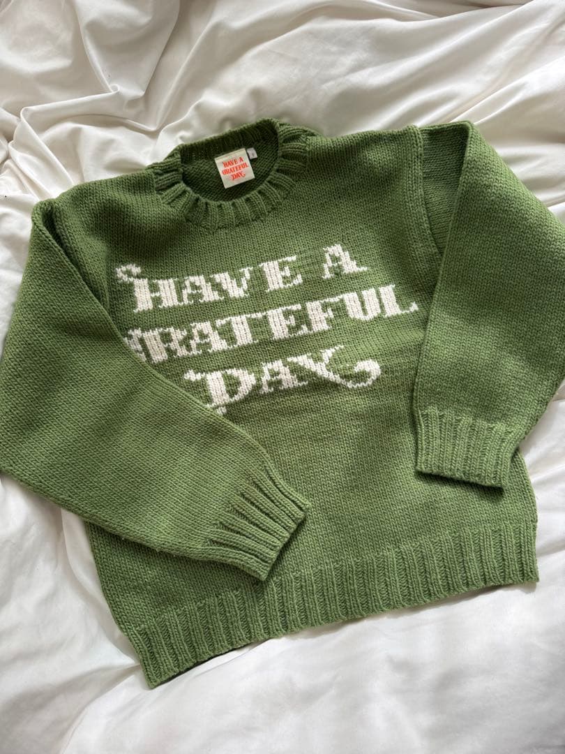 Have A Grateful Day ニットセーター Sサイズ　green