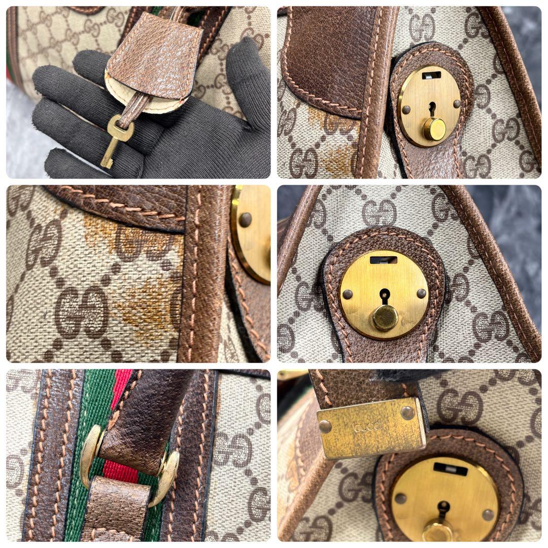 ✨美品✨GUCCI シェリーライン GG レザー ボストンバッグ ブラウン
