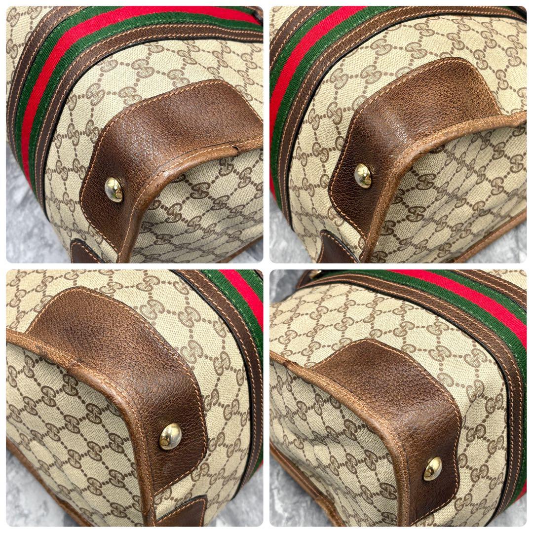 ✨美品✨GUCCI シェリーライン GG レザー ボストンバッグ ブラウン