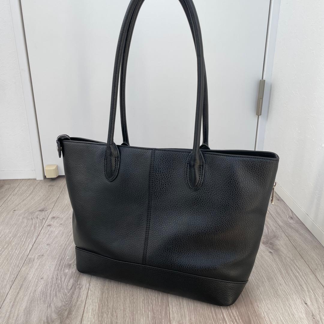 【美品】JOYA 本革 シボ革 レザートート ブラック ビジネス A4収納可