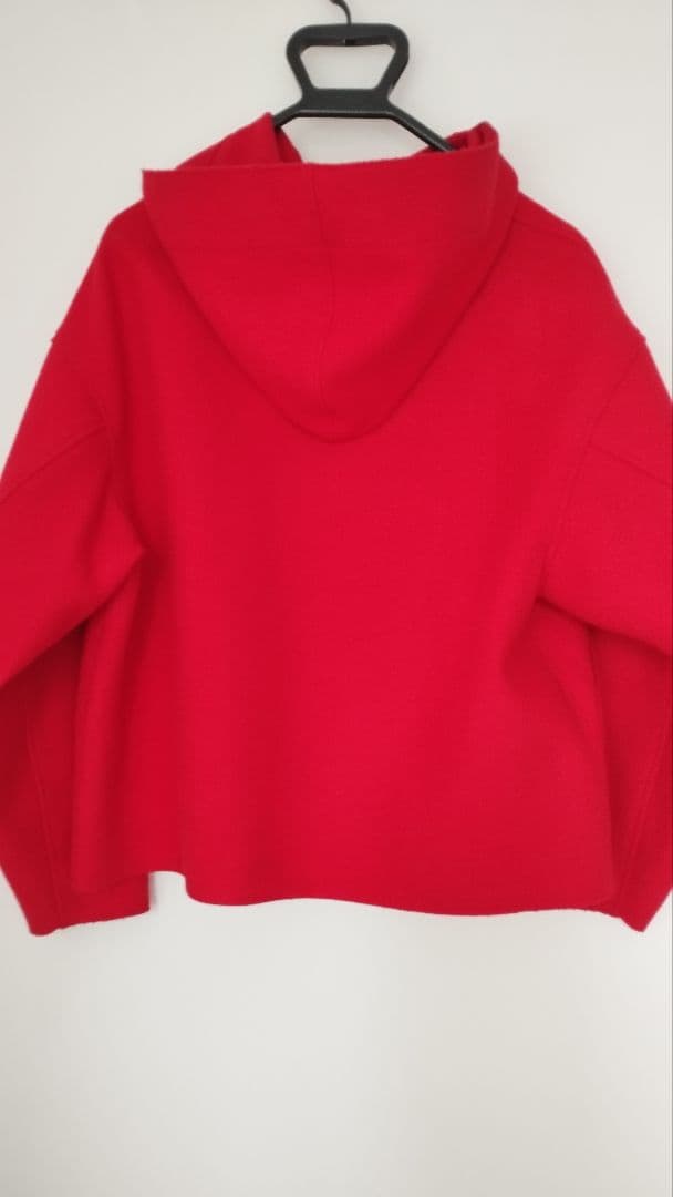 HYKE MELTON HOODED WORK JACKET　赤